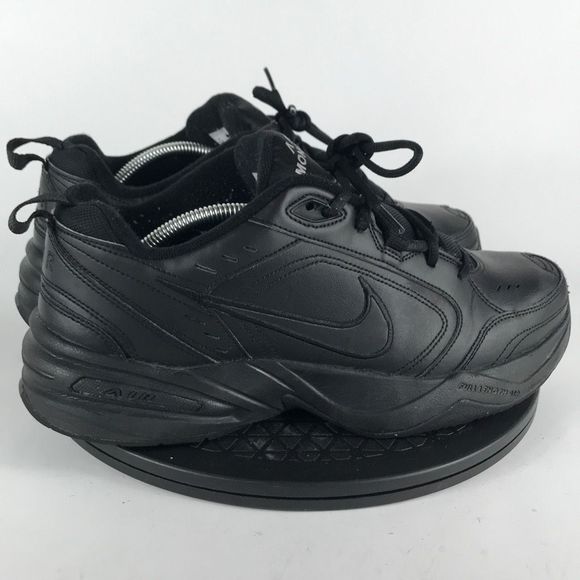 Nike Air Monarch IV Triple Black Comfort Walking Shoes 415445-001 Mens Size 11.5 - Picture 4 of 12